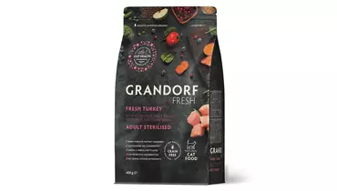 Изображение товара GRANDORF Fresh Sterilised Adult Turkey&Potato Корм сух.индейка,батат д/стерилизов.кошек 400г