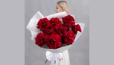 Букет из&nbsp;9 бордовых, францухских роз FMART by flowwow