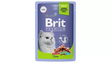 Изображение товара BRIT Premium Cat Adult Влажный корм для кошек Ягненок в желе 85г