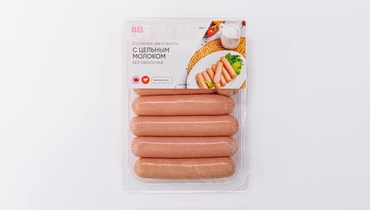 Сосиски Вкусвилл с цельным молоком, без оболочки