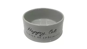 Изображение товара Керамическая миска DUVO+ Happy Cat, серая, 10.5 см, 300 мл для животных