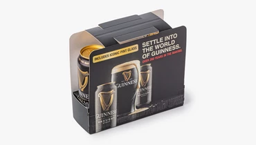 Пиво "Гиннесс Драфт Стаут" темное фильтр., 2х*0,44 л (подарочный набор с&nbsp;бокалом)