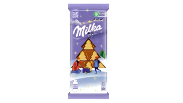 Изображение товара Молочный и белый шоколад Milka в виде елочек 73 г - нежное лакомство с альпийским молоком