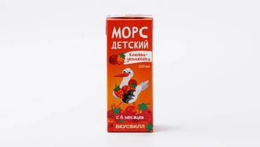 Морс детский клюква-земляника, 200 мл