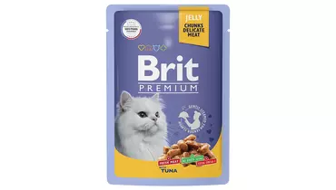 Изображение товара BRIT Premium Cat Adult Влажный корм для кошек с тунцом 85г в желе