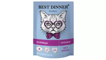 Изображение товара Влажный корм для кошек BEST DINNER Vet Profi Exclusive Urinary с курицей 85г