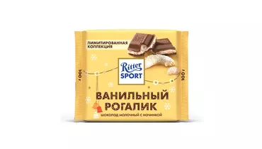 Изображение товара Шоколад Ritter Sport Ванильный рогалик 100 г с миндальным кремом