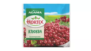 Изображение товара Замороженная клюква Hortex 250 г натуральный продукт для десертов и напитков