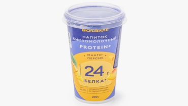 Изображение товара Напиток кисломолочный PROTEIN+ "Манго-персик", 200&nbsp;г