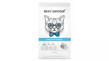 Изображение товара BEST DINNER Adult Lamb&Blueberry - сухой корм для кошек 400г натуральный сбалансированный рацион