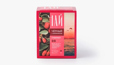 Изображение товара Чай черный с барбарисом в пирамидках ВкусВилл 40 г натуральный ароматизатор