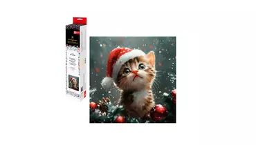 Изображение товара Алмазная мозаика Феникс+ Новогодний котенок 30х30 см