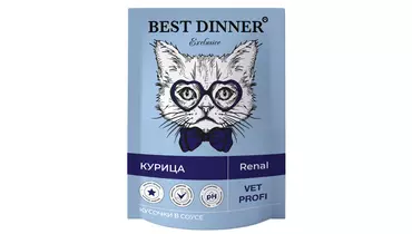 Изображение товара Влажный корм для кошек BEST DINNER Vet Profi Exclusive Renal 85г кусочки в соусе