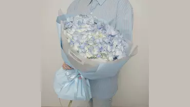 Изображение товара Букет Небесная лазурь от Bambini Flowers с воздушными гортензиями
