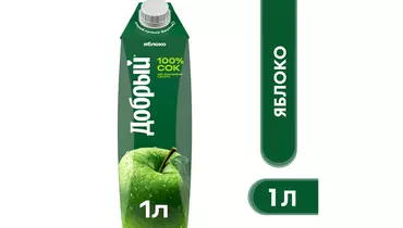 Изображение товара Сок Добрый Яблоко 1 л - натуральный без добавок