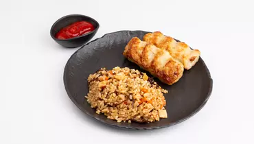 Бейби-кебаб с жареным рисом