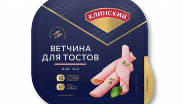 Ветчина вареная Клинский для&nbsp;тостов нарезка 210 г