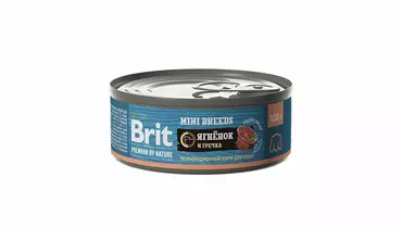 Изображение товара BRIT Premium by Nature Dog Adult Mini Ягненок с гречкой влажный корм 100 г
