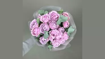 Кустовая пионовидная роза Лавандер Баблс (7шт) FMART by flowwow