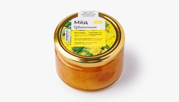 Изображение товара Натуральный цветочный мед ВкусВилл из акации донника и эспарцета 300 г