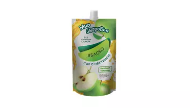 Изображение товара Сок Мир Здоровья яблоко восстановленный обогащенный пектином 300 мл