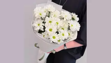 Изображение товара Букет из кустовой хризантемы и ромашки Bambini для подарка и украшения интерьера