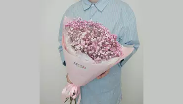 Изображение товара Подарочный букет гипсофилы Розовый Туман 1000 г Bambini