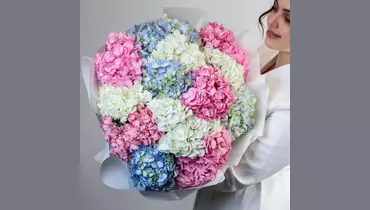 Монобукет из&nbsp;15 гортензий "Акварельное облако" FMART by flowwow