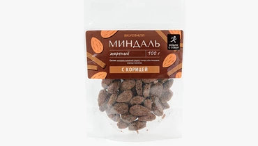 Изображение товара Жареный миндаль с корицей 256 рублей вкусная ароматная закуска