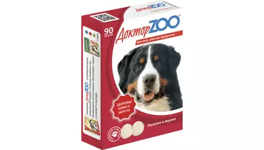 Изображение товара Доктор Zoo Витамины для собак кожи и шерсти 90 таблеток