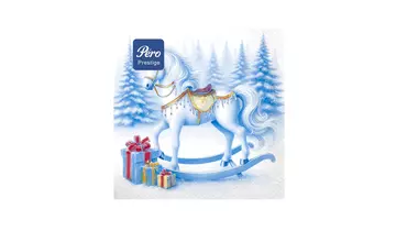 Изображение товара Бумажные салфетки Pero Prestige Лошадка 3-слойные 33х33 для праздников