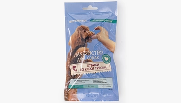 Лакомство для&nbsp;собак "Кубики из&nbsp;кожи трески", 40 гр