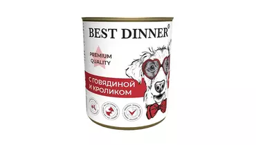 Изображение товара BEST DINNER Premium Quality Меню№3 Влажный корм говядина и кролик 340г для собак