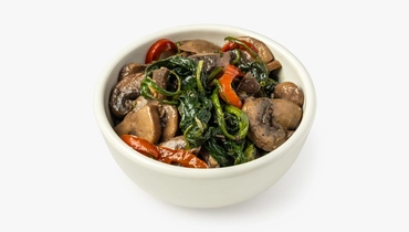 Салат из&nbsp;шампиньонов со шпинатом и&nbsp;грецкими орехами