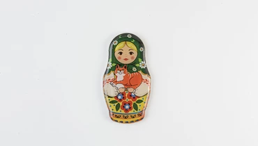 Магнит "Матрешка Простая с котом"
