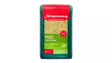 Изображение товара Рис бурый Националь Здоровье 800 г нешлифованный натуральный продукт
