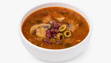 Солянка постная с&nbsp;фасолью и&nbsp;грибами