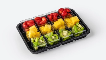 Изображение товара Фруктовый сет мини из клубники, ананаса и киви, 12 шт по 35 г