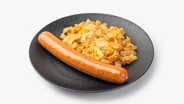 Капуста тушёная с&nbsp;сосиской с&nbsp;сыром