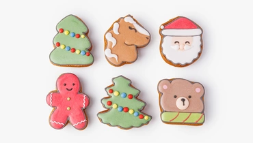 Изображение товара Мини имбирный пряник С новым годом с праздничной глазурью