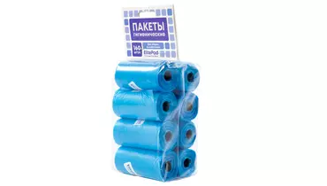 Изображение товара ELITEPAD Пакеты для уборки за собакой "Standart", синие, 8х20шт.