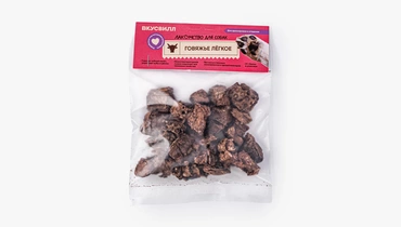 Изображение товара Лакомство для собак ВкусВилл Легкое говяжье 50 г натуральное