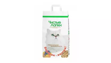 Изображение товара Древесный наполнитель для кошек 12л ЧИСТЫЕ ЛАПКИ экологичный и впитывающий