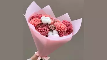 Букет с пионовидными и кустовыми розами #149
