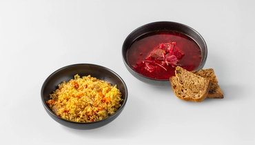 Комбо: Плов с курицей + борщ с говядиной