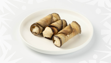 Рулетики из баклажанов с сырной начинкой