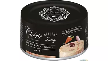 Изображение товара Влажный корм для кошек Pettric Cherie Healthy Living мусс с курицей и морковью 80 г