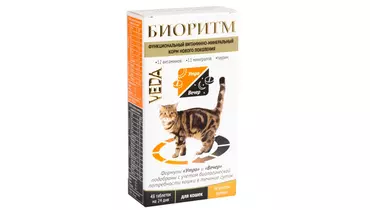 Изображение товара Биоритм витаминно-минеральный корм со вкусом курицы для кошек, 48 табл.