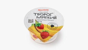 Творог мягкий "Земляника-банан" однородный 4,2%