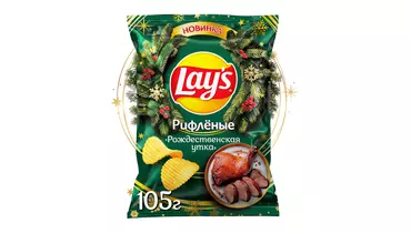 Изображение товара Картофельные чипсы Lay's со вкусом Рождественская утка 105 г подарочная упаковка